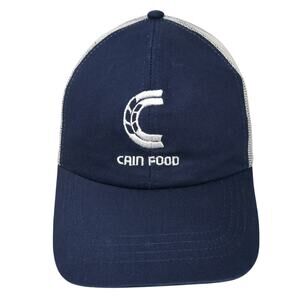 Cain Food Snapback Trucker Cap Blue One Size Adjustable Mesh Back Vernon